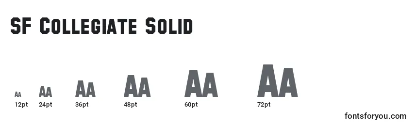 Размеры шрифта SF Collegiate Solid