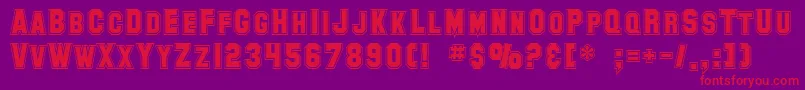 SF Collegiate Font – Red Fonts on Purple Background