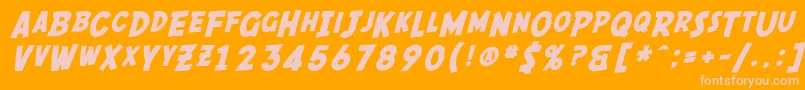 SF Comic Script Bold Font – Pink Fonts on Orange Background