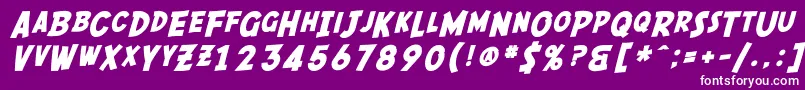 Czcionka SF Comic Script Bold – białe czcionki na fioletowym tle
