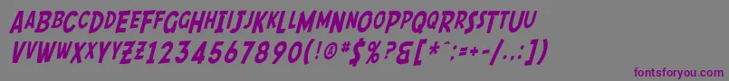 SF Comic Script Condensed-fontti – violetit fontit harmaalla taustalla