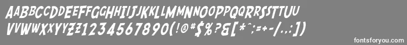 SF Comic Script Condensed-Schriftart – Weiße Schriften auf grauem Hintergrund