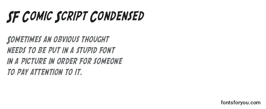 SF Comic Script Condensed Font
