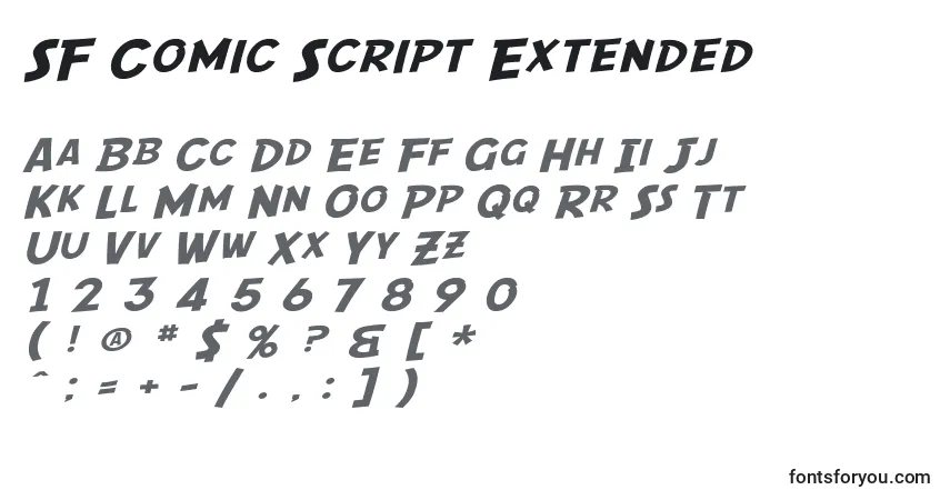 SF Comic Script Extended-fontti – aakkoset, numerot, erikoismerkit