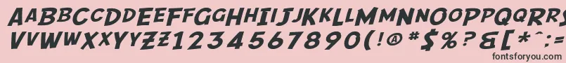 Weitere Informationen zur SF Comic Script Extended-Schriftart SF Comic Script Extended-Schriftart – Schwarze Schriften auf rosa Hintergrund