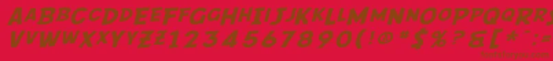 Подробнее о шрифте SF Comic Script Extended Шрифт SF Comic Script Extended – коричневые шрифты на красном фоне