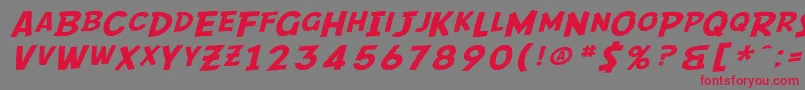 SF Comic Script Extended Font – Red Fonts on Gray Background