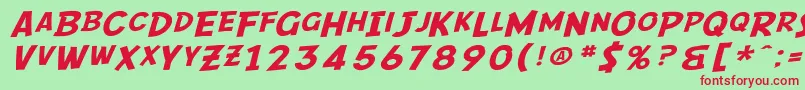 SF Comic Script Extended Font – Red Fonts on Green Background