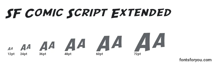 SF Comic Script Extended Font Sizes