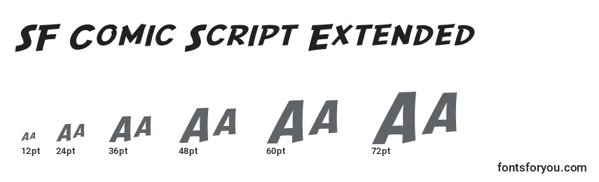 Размеры шрифта SF Comic Script Extended