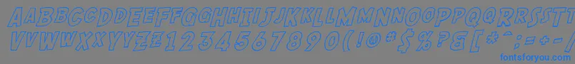 Weitere Informationen zur SF Comic Script Outline-Schriftart SF Comic Script Outline-Schriftart – Blaue Schriften auf grauem Hintergrund