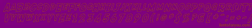 SF Comic Script Outline Font – Brown Fonts on Purple Background