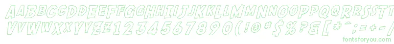 SF Comic Script Outline Font – Green Fonts on White Background