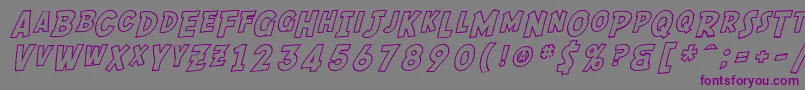SF Comic Script Outline Font – Purple Fonts on Gray Background