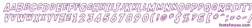 Czcionka SF Comic Script Outline – fioletowe czcionki