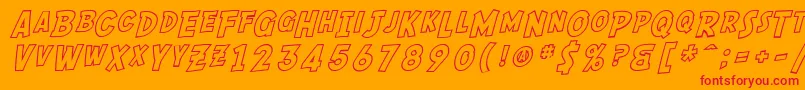 fuente SF Comic Script Outline – Fuentes Rojas Sobre Fondo Naranja