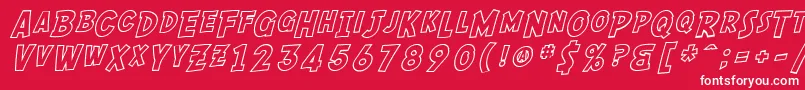 fuente SF Comic Script Outline – Fuentes Blancas Sobre Fondo Rojo