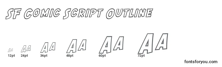 SF Comic Script Outline Font Sizes