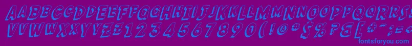 SF Comic Script Shaded Font – Blue Fonts on Purple Background