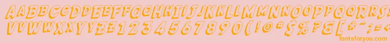 SF Comic Script Shaded Font – Orange Fonts on Pink Background