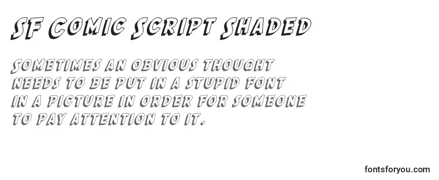 SF Comic Script Shaded -fontin tarkastelu