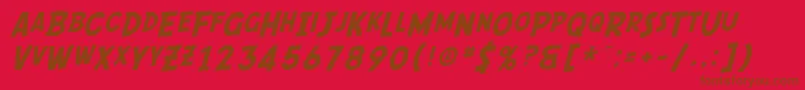 SF Comic Script Font – Brown Fonts on Red Background