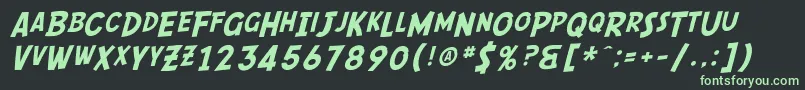SF Comic Script Font – Green Fonts on Black Background
