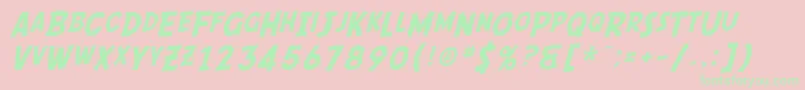 フォントSF Comic Script – ピンクの背景に緑の文字