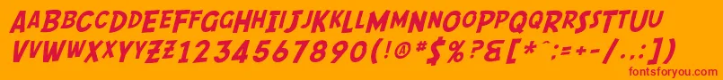 SF Comic Script-fontti – punaiset fontit oranssilla taustalla