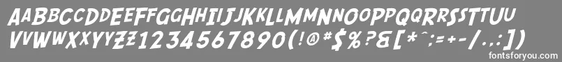 SF Comic Script Font – White Fonts on Gray Background