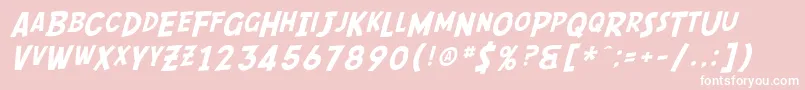 SF Comic Script Font – White Fonts on Pink Background