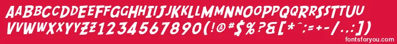 フォントSF Comic Script – 赤い背景に白い文字