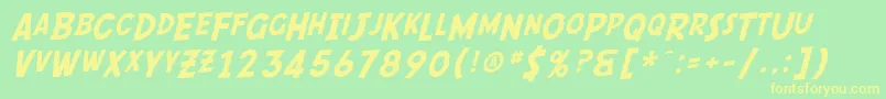 SF Comic Script Font – Yellow Fonts on Green Background
