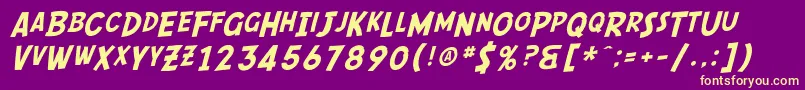 fuente SF Comic Script – Fuentes Amarillas Sobre Fondo Morado