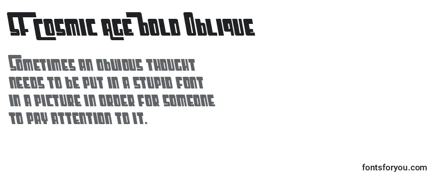 Review of the SF Cosmic Age Bold Oblique Font