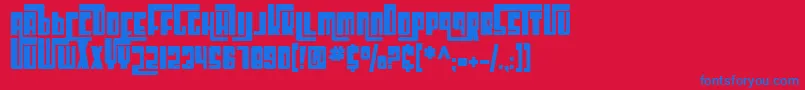 SF Cosmic Age Bold-Schriftart – Blaue Schriften auf rotem Hintergrund