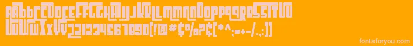 SF Cosmic Age Bold Font – Pink Fonts on Orange Background