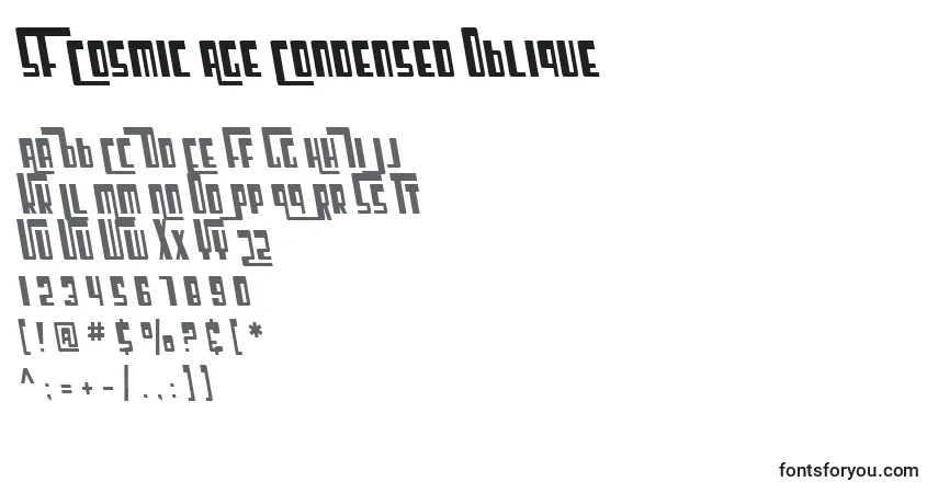 Police SF Cosmic Age Condensed Oblique - Alphabet, Chiffres, Caractères Spéciaux
