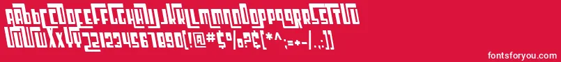 SF Cosmic Age Condensed Oblique Font – White Fonts on Red Background