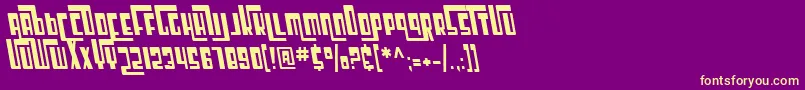 SF Cosmic Age Condensed Oblique Font – Yellow Fonts on Purple Background