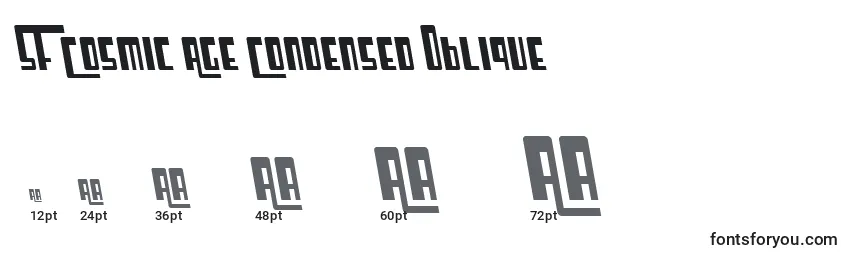 Размеры шрифта SF Cosmic Age Condensed Oblique