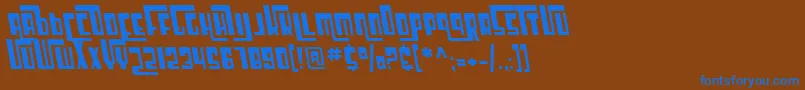 Шрифт SF Cosmic Age Oblique – синие шрифты на коричневом фоне
