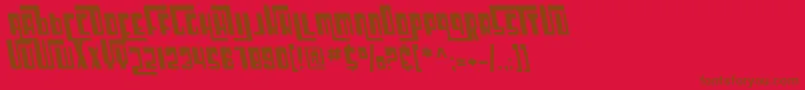 SF Cosmic Age Oblique-Schriftart – Braune Schriften auf rotem Hintergrund