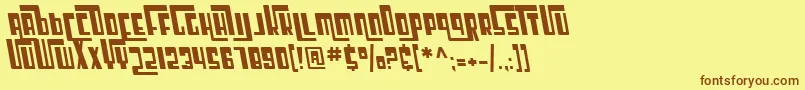 SF Cosmic Age Oblique-fontti – ruskeat fontit keltaisella taustalla
