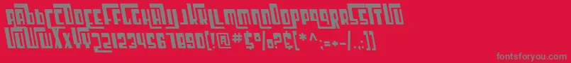 SF Cosmic Age Oblique-fontti – harmaat kirjasimet punaisella taustalla