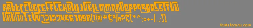 フォントSF Cosmic Age Oblique – オレンジの文字は灰色の背景にあります。