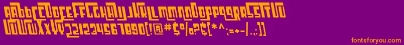 SF Cosmic Age Oblique Font – Orange Fonts on Purple Background