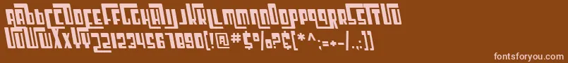 SF Cosmic Age Oblique-fontti – vaaleanpunaiset fontit ruskealla taustalla