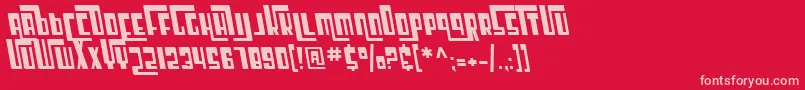 SF Cosmic Age Oblique Font – Pink Fonts on Red Background