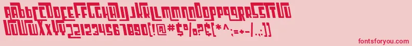 SF Cosmic Age Oblique-fontti – punaiset fontit vaaleanpunaisella taustalla